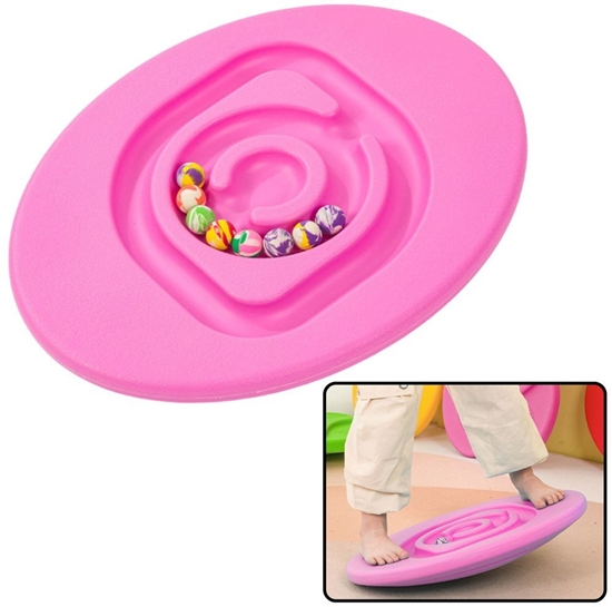 Picture of LeanToys Deska Równowaca Sensoryczna Dla Dzieci Pieczki Kauczukowe 5szt Róowa