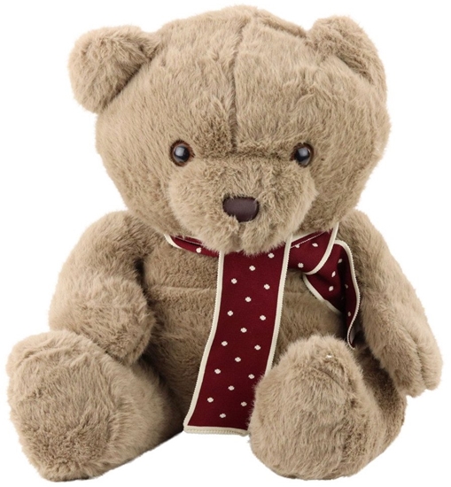 Изображение LeanToys Pluszowa Maskotka Przytulanka Duy Mi Z Szalikiem Jasnobrzowy 45cm