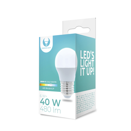 Picture of LED Bulb E27 G45 6W 230V 6000K 480lm Forever Light