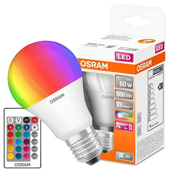 Picture of LED spuldze RGB ST CLAS A 9.4W E27 Osram