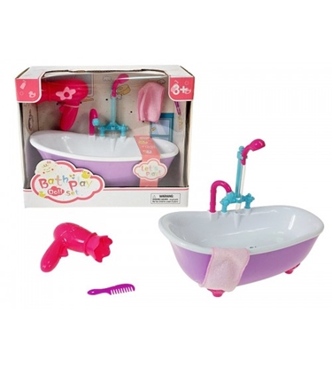 Attēls no Leļļu vanna ar aksesuāriem gaisma, skaņa, no dušas tek ūdens (ar baterijām) 29 cm 613591