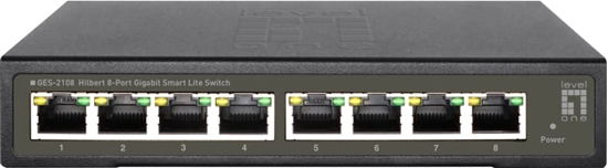 Picture of Level One LevelOne GES-2108 tīkla pārslēgs Vadīts L2 Gigabit Ethernet (10/100/1000) Melns