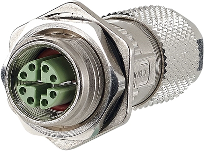 Attēls no Metz Connect M12 Buchse IP67 gerade Flanschgeschirmt, X-kodiert, Cat. 6A