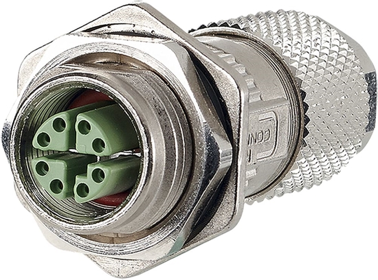 Picture of Metz Connect M12 Buchse IP67 gerade Flanschgeschirmt, X-kodiert, Cat. 6A