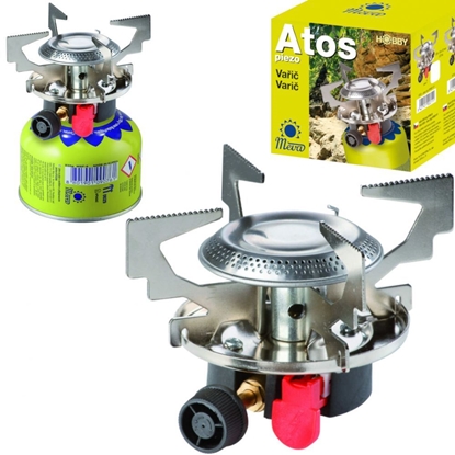 Изображение Meva Gas camping stove with gas cartridges (thread or valve) ATOS piezo igniter 1.8kW