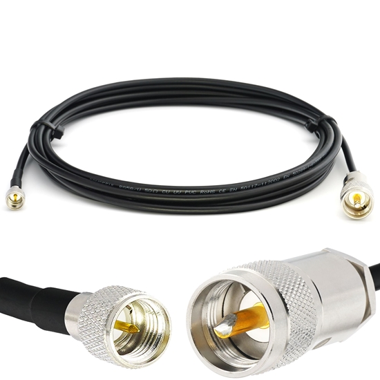 Picture of Mini UHF Male to PL259 UHF 15m RG58/U Coaxial Cable