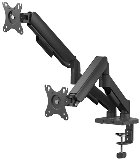 Picture of Monitora stiprinājums Savio  17" - 32" Dual monitor spring loaded desk mount 