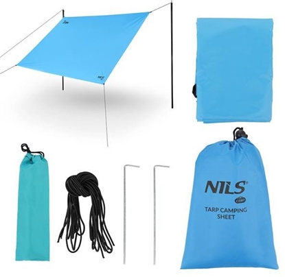 Picture of NC17111 TARP PACHTA BIWAKOWA KEMPINGOWA 230X140 CM NIEBIESKI NILS CAMP