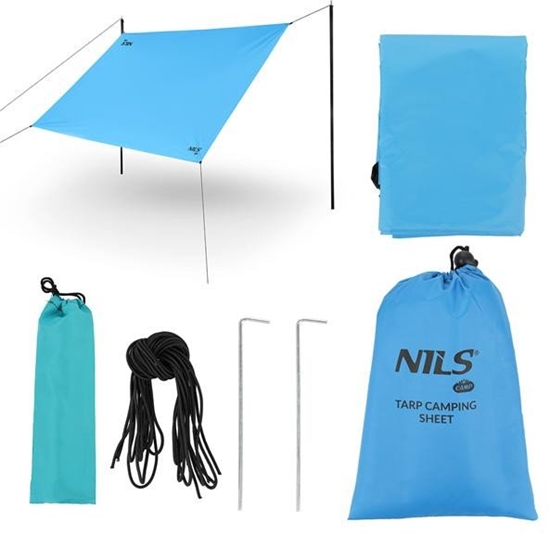 Изображение NC17111 TARP PACHTA BIWAKOWA KEMPINGOWA 230X140 CM NIEBIESKI NILS CAMP