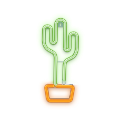 Picture of Neon LED Light CACTUS orange green Bat + USB FLNEO