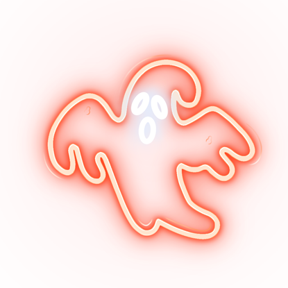 Picture of Neona PLEXI LED gaismas diodes SCAARY GHOST sarkan