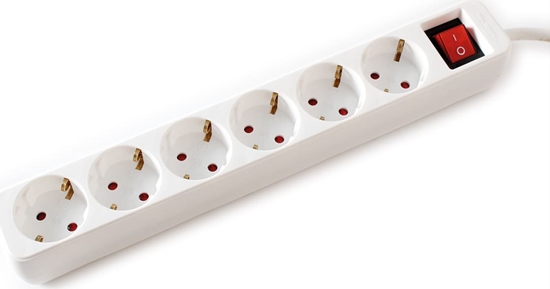 Picture of Pagarinātājs, 6 vietas, ar slēdzi, balts, 6m, Value