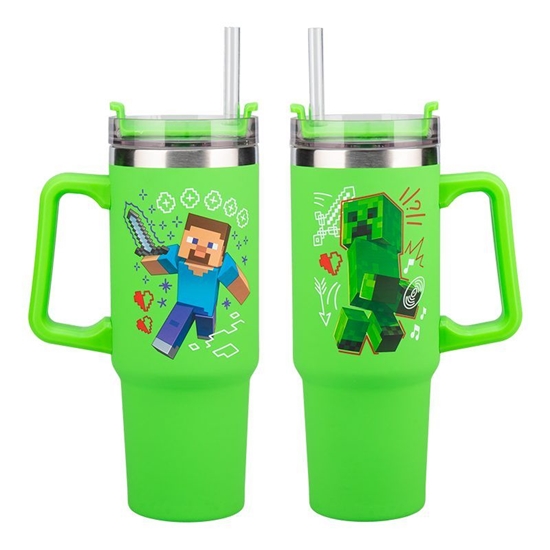 Picture of Paladone Minecraft Green 900ml Insulated Cup and Straw
