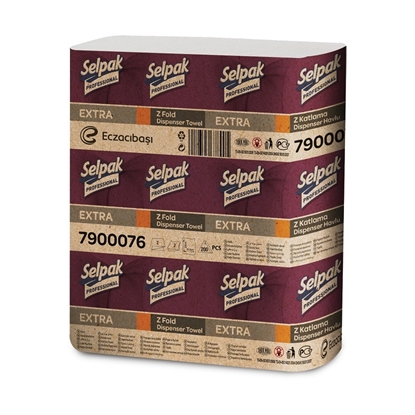 Picture of Papīra dvieļi SELPAK PRO Extra Z-Fold dispenseriem, 2 slāņi, 200 loksnes
