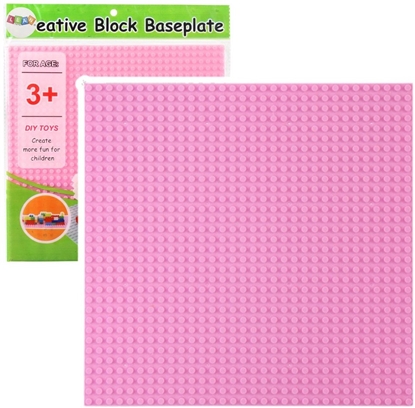 Attēls no Pyta Plansza Konstrukcyjna Do Klocków Budowania Róowa 25,5x25,5 cm LEAN TOYS