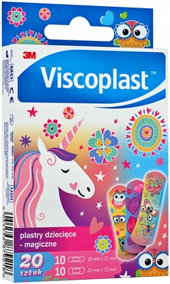 Attēls no Plastry dziecice VISCOPLAST Magiczne, 2 rozmiary, 20 szt., pudeko