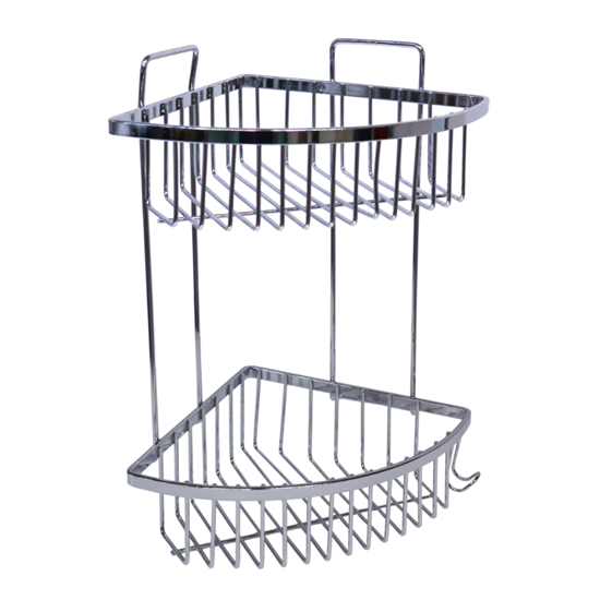 Picture of Plaukts stūra divstāvīgs Ille 19x19x33cm, hromēts