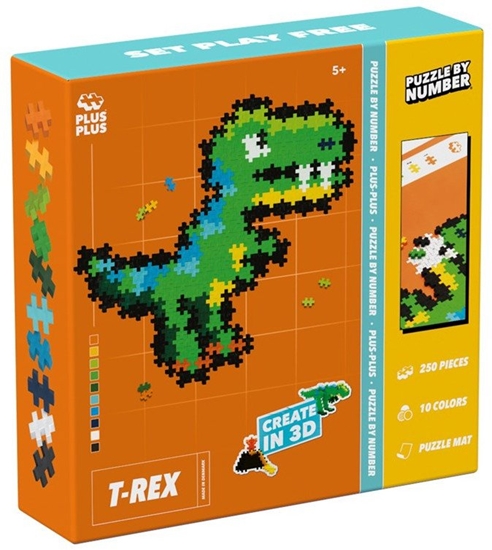 Изображение PLUS-PLUS PUZZLE BY NUMBER T-REX - 250 ELEMENTÓW