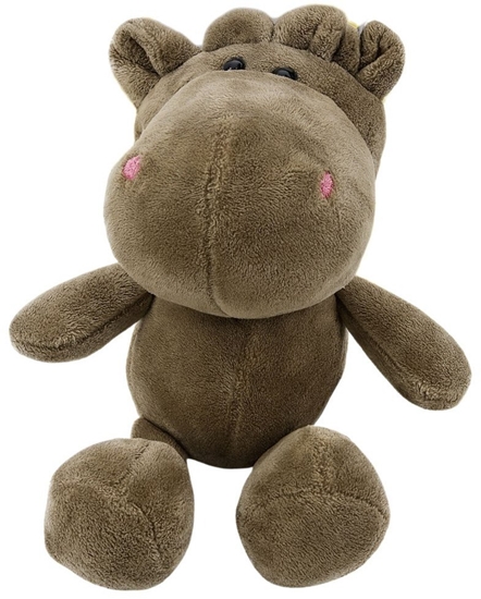 Изображение Pluszowa Maskotka Przytulanka Hipopotam Z Przyssawk Brzowy 23 x 12 cm LEAN TOYS