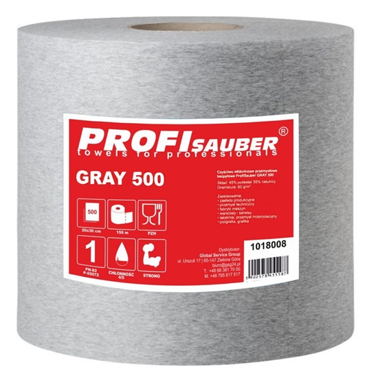 Picture of Profi Sauber Gray nonwoven industrial cleaning cloth ProfiSauber GRAY 500