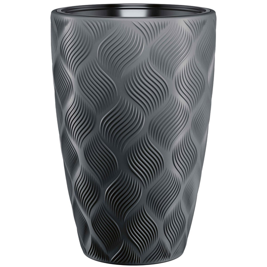 Picture of Puķu pods Flow Slim 30cm 24L, melns