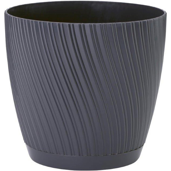 Picture of Puķu pods Mika ar paliktni 13cm, melns