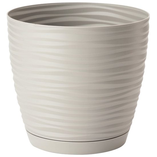 Изображение Puķu pods SAHARA ar paliktni 11cm, g.pelēks