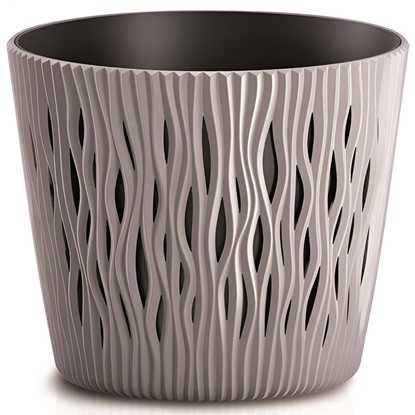 Attēls no Puķu pods Sandy Round 22x26cm, g.brūns