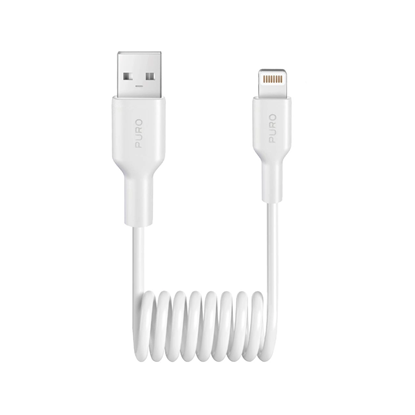 Picture of Puro 12W USB-A - Lightning Spiral Cable 1m - White