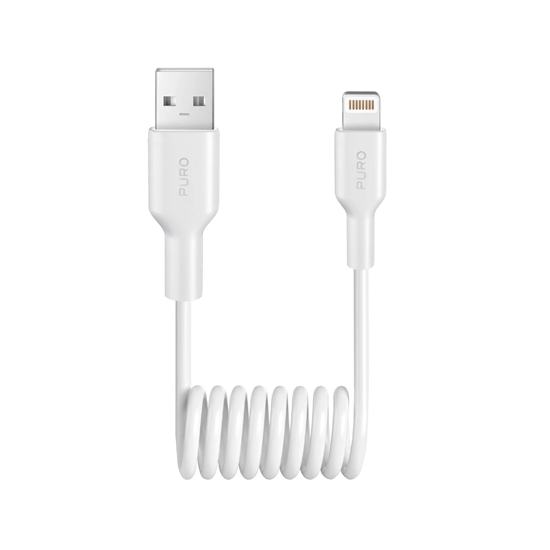 Picture of Puro 12W USB-A - Lightning Spiral Cable 1m - White