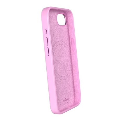 Picture of Puro Puro Liquid Silicon Cover "ICON MAG PRO" with Magsafe, metal buttons and camera ring for iPhone 16E, pink