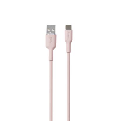 Picture of Puro Soft USB-A - USB-C Cable 1.5m - Pink