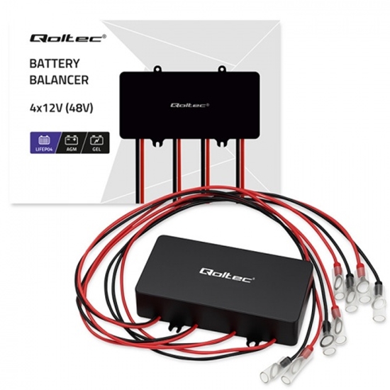 Picture of Qoltec sprieguma balansieris 48V akumulatoriem 4 x 12V | 10A | LiFePO4 AGM GEL