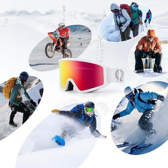 Picture of Qunature Qunature White Ski Goggles for Adults - White