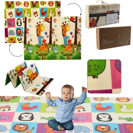 Picture of Reversible Educational Play Mat Extralink, 150x200x1 cm Foldable Animals + Carry Bag