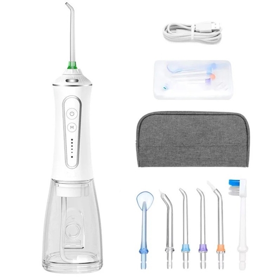 Picture of Riff RF-FHP11 Pārnesājams Ūdensizturīgs IPX7 mutes dobuma Irrigator 3-režīmiem / 7 uzgaļiem / 1400mAh / 5W ar somiņu