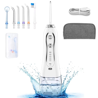 Attēls no Riff RF-HF6 Pārnesājams Ūdensizturīgs IPX7 mutes dobuma Irrigator 3-režīmiem / 7 uzgaļiem / 1400mAh / 5W ar somiņu