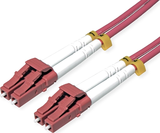 Picture of Roline Fibre Optic Jumper Cable, 50/125 µm, OM4, LC/LC, Armored, violet, 7 m