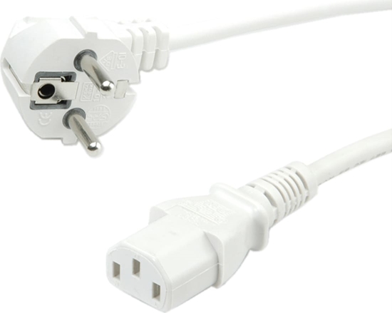 Picture of Roline Green Power Cable, straight IEC Connector, white, 0.8 m
