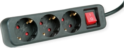 Изображение Roline Power Strip, 3-way, with Switch, black, 6 m