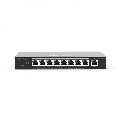 Изображение Ruijie Networks RG-ES209GC-P tīkla pārslēgs Vadīts Gigabit Ethernet (10/100/1000) Power over Ethernet (PoE) Black