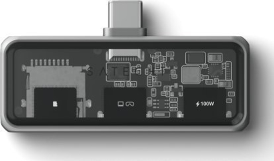 Picture of Satechi Mobile XR Hub with microSD Reader - mobilny adapter USB-C (1x USB-C 100W PD; 2.0 data i audio, 1x USB-C DP 1.4 4K@60Hz;