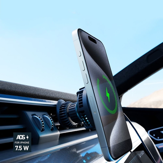 Изображение SBS Smartphone holder with inductive charger SBS TESUPFANWIR15W 15W for air vent, with cooling - black