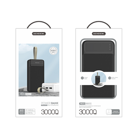Picture of SENDEM PK93 powerbank 30000 mAh | 2.4A | LED | mel