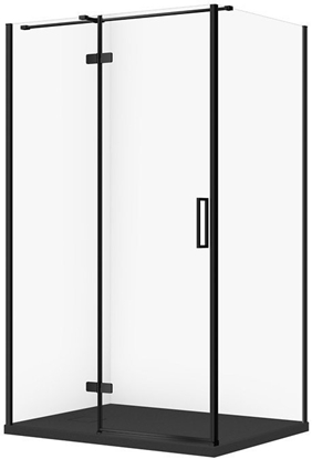 Attēls no SET C583 KABINA CITY LEWA CZARNA 120X90X195+TAKO SLIM CZARNY MAT WIR