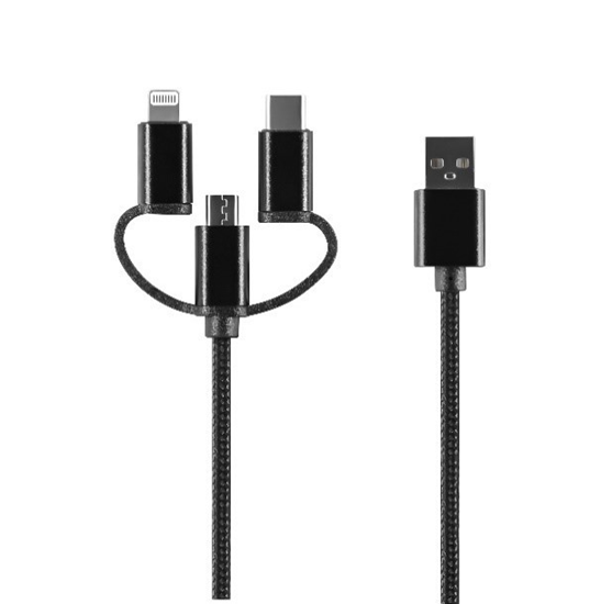 Picture of Setty 3in1 kabelis USB - Lightning + USB-C + micro
