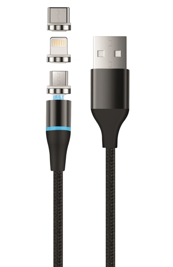 Picture of Setty magnetic cable DT 3in1 2,5A 1,0 m KBM-01 bla