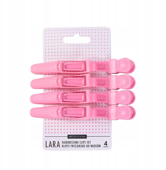 Picture of SISTER YOUNG_Lara Hairdressing Clips Set klipsy fryzierskie do wosów Pink 4szt