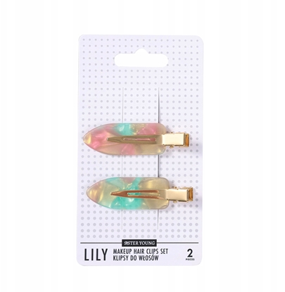 Attēls no SISTER YOUNG_Lily Makeup Hair Clips Set klipsy do wosów Pink Green 2szt