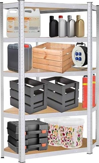 Изображение Springos Rega metalowy narony z 5 pókami 180x90x40 cm 875 kg do garau, piwnicy UNIWERSALNY